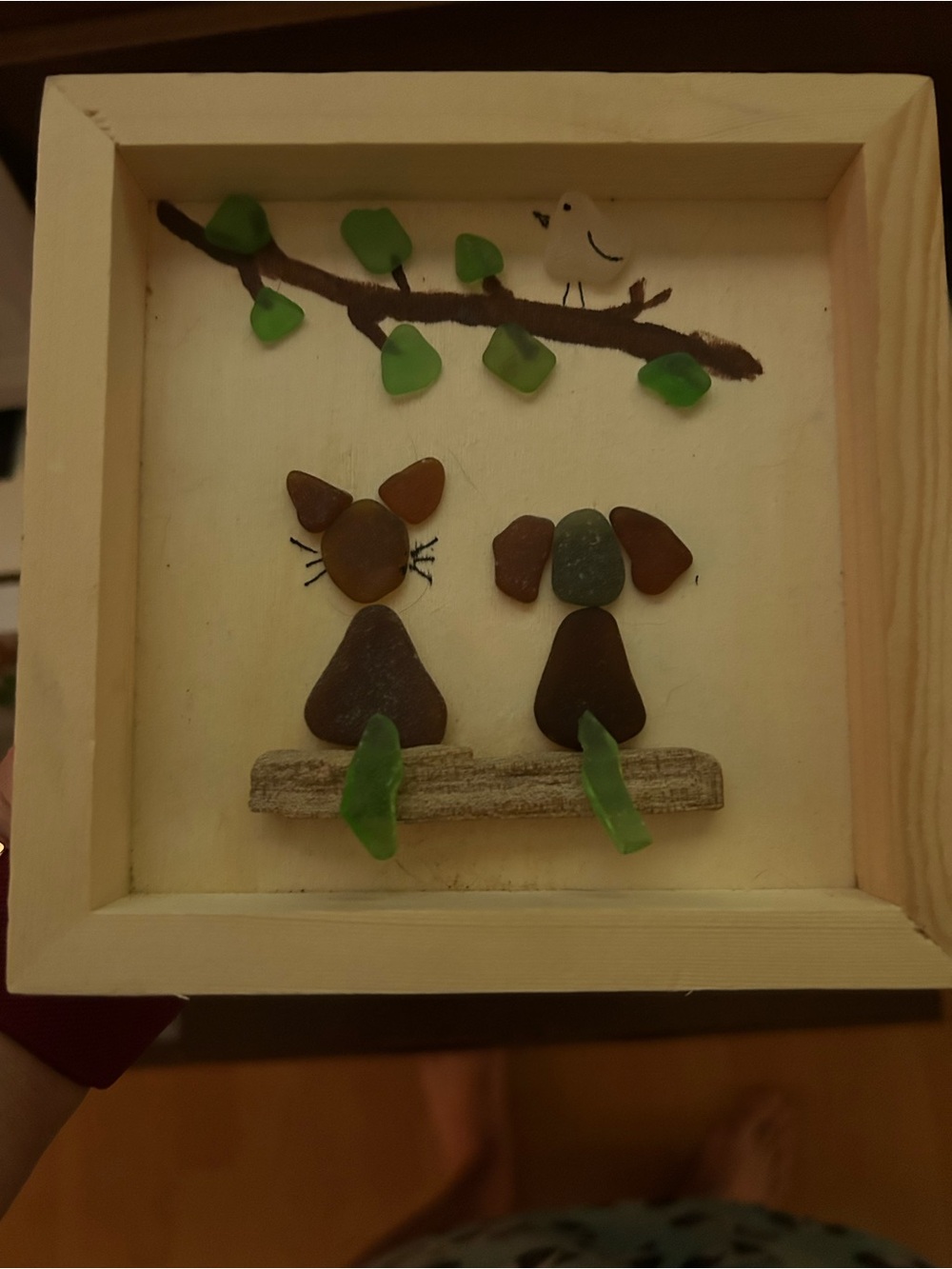 Seaside Pebble Pets Wall Art - Green and Brown
